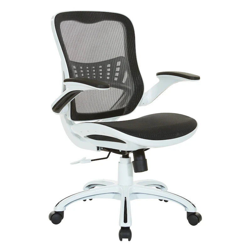 Riley Ergonomic Office Chair with White Mesh Seat and Backrest 45