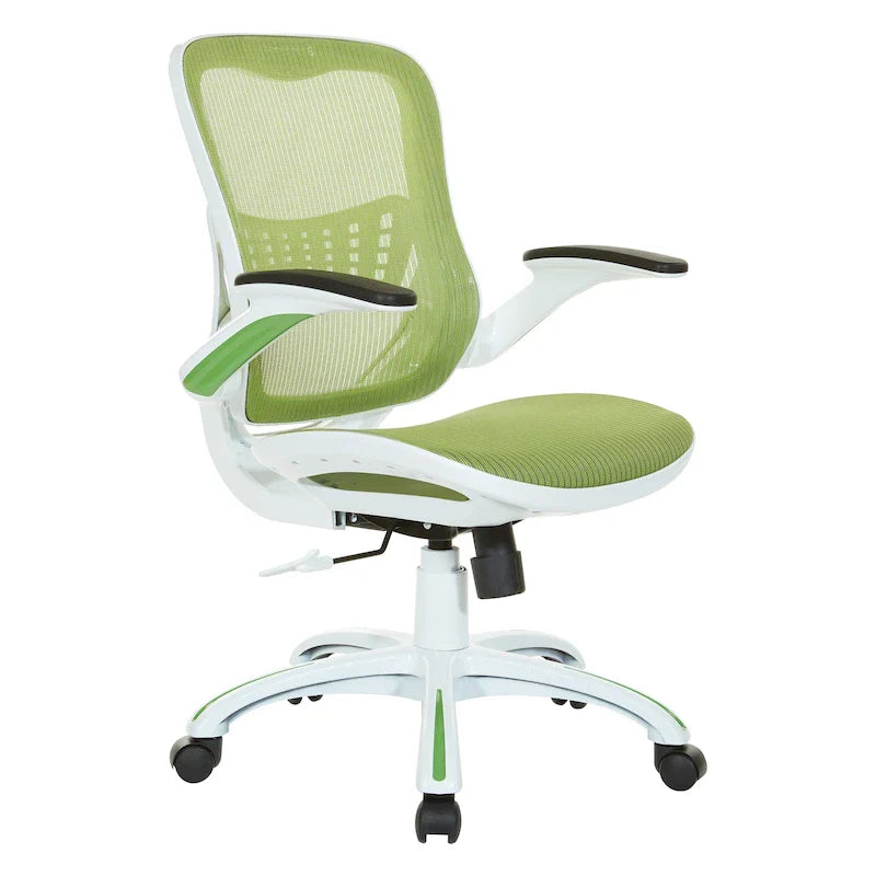Riley Ergonomic Office Chair with White Mesh Seat and Backrest 46