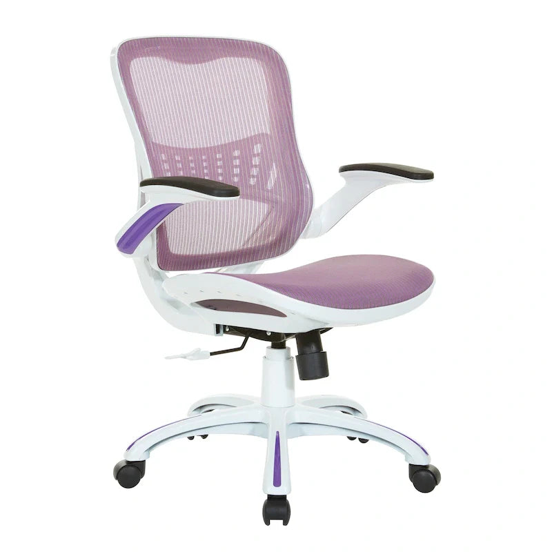 Riley Ergonomic Office Chair with White Mesh Seat and Backrest 48