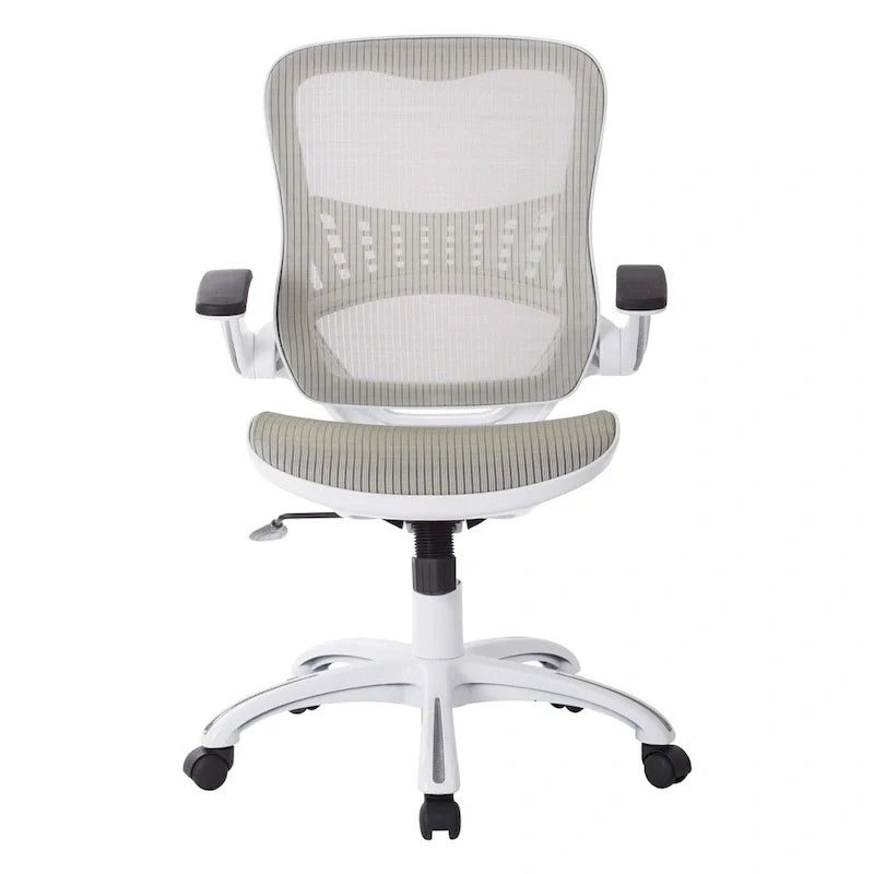 Riley Ergonomic Office Chair with White Mesh Seat and Backrest 2