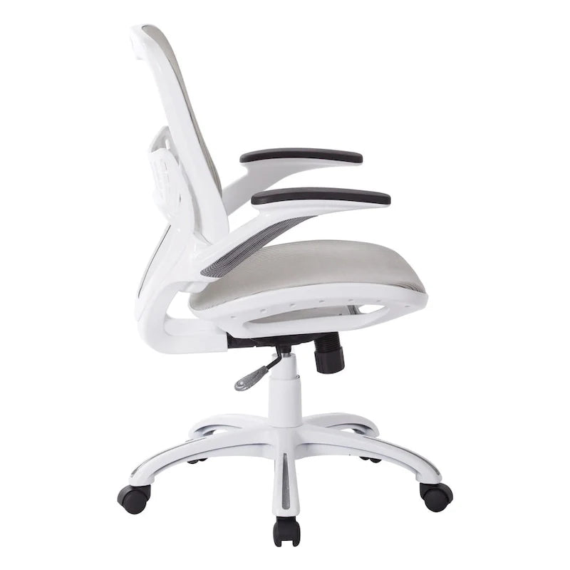 Riley Ergonomic Office Chair with White Mesh Seat and Backrest 3
