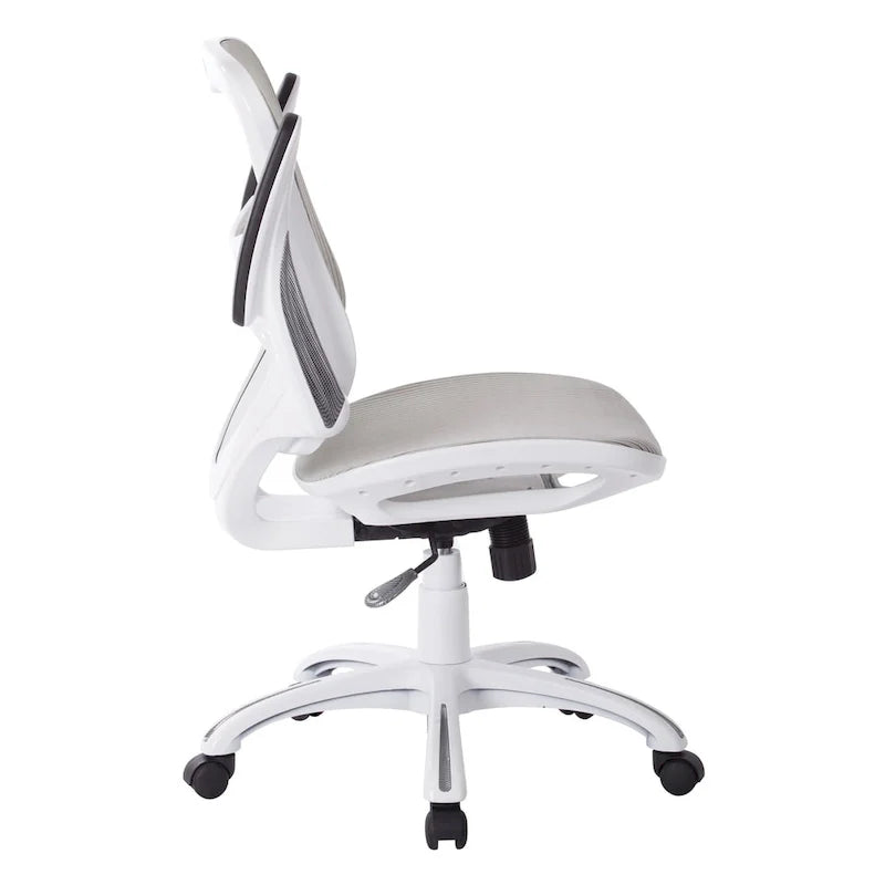 Riley Ergonomic Office Chair with White Mesh Seat and Backrest 4