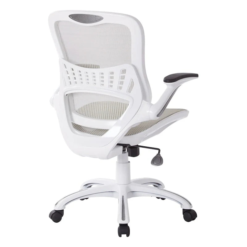 Riley Ergonomic Office Chair with White Mesh Seat and Backrest 5