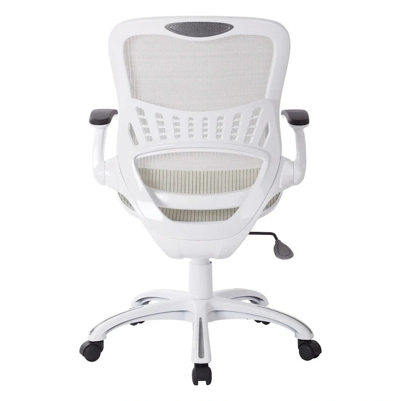 Riley Ergonomic Office Chair with White Mesh Seat and Backrest 6
