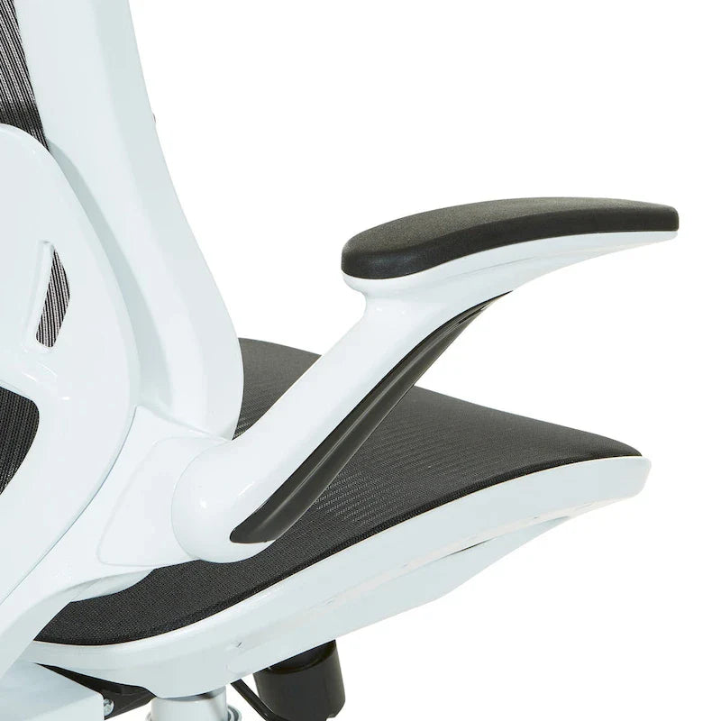 Riley Ergonomic Office Chair with White Mesh Seat and Backrest 7