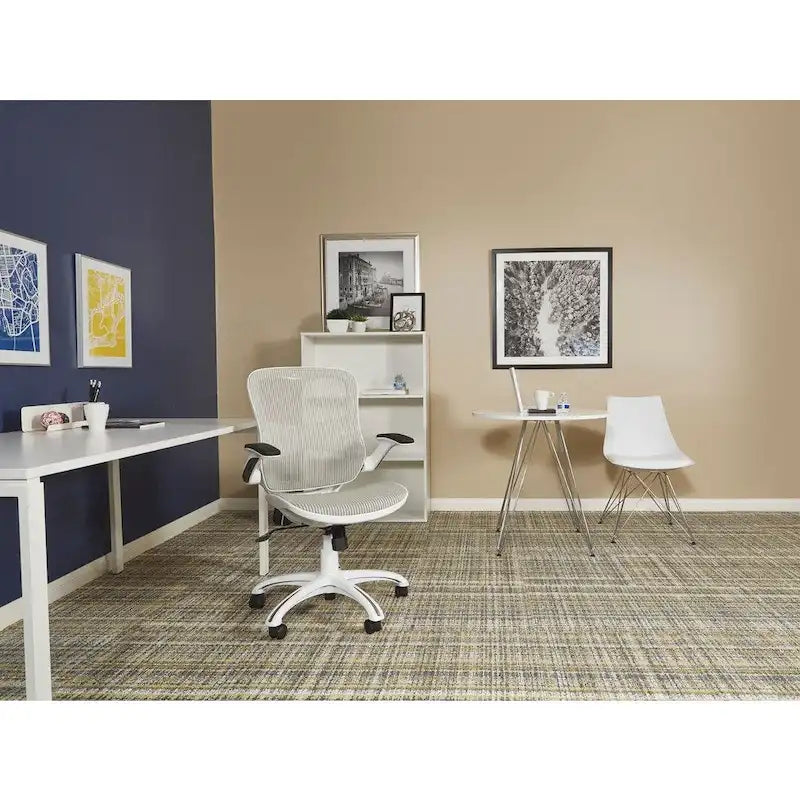 Riley Ergonomic Office Chair with White Mesh Seat and Backrest 8