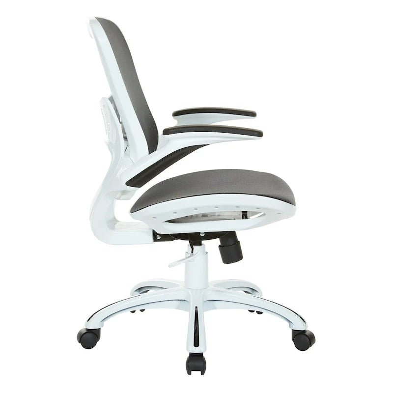 Riley Ergonomic Office Chair with White Mesh Seat and Backrest 10