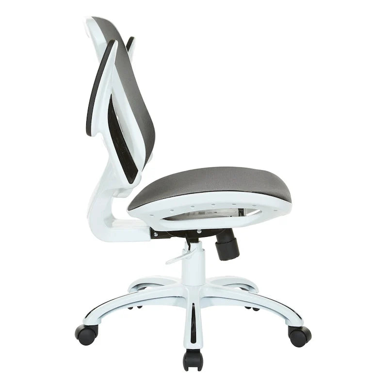 Riley Ergonomic Office Chair with White Mesh Seat and Backrest 11