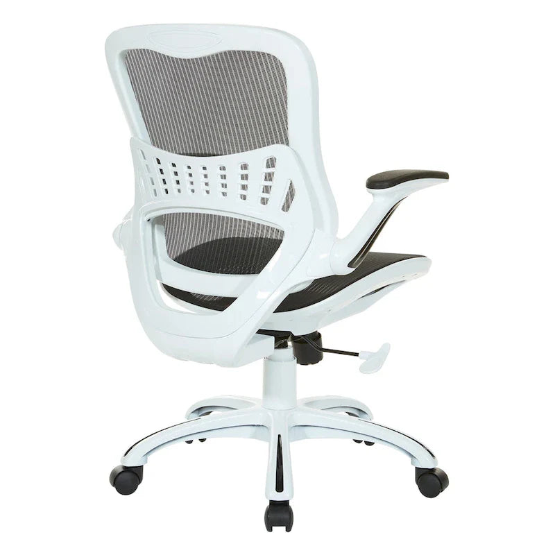 Riley Ergonomic Office Chair with White Mesh Seat and Backrest 12