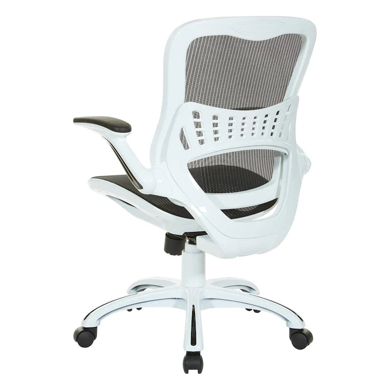 Riley Ergonomic Office Chair with White Mesh Seat and Backrest 14