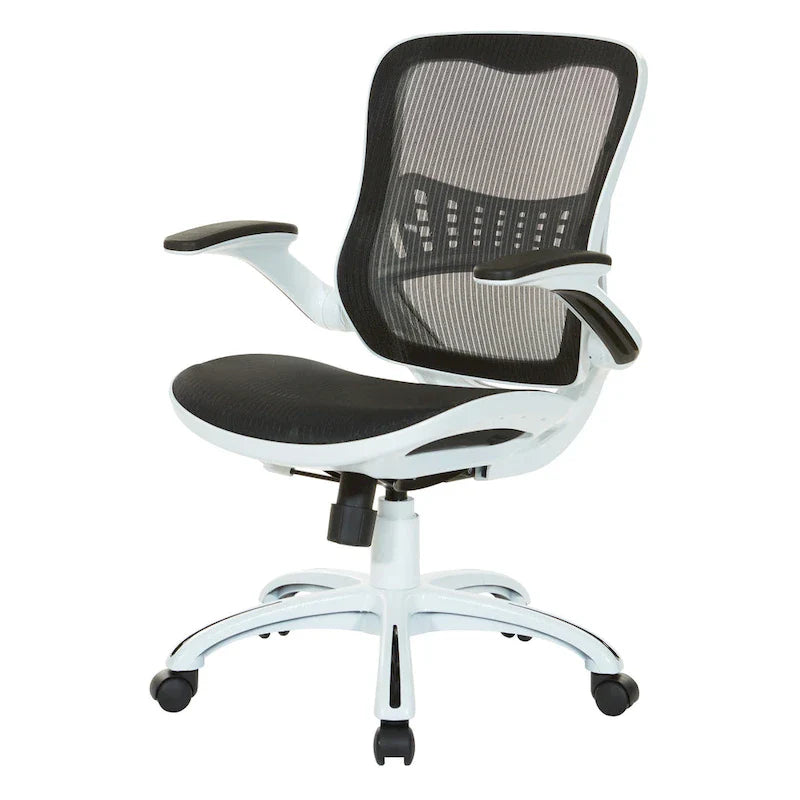 Riley Ergonomic Office Chair with White Mesh Seat and Backrest 15