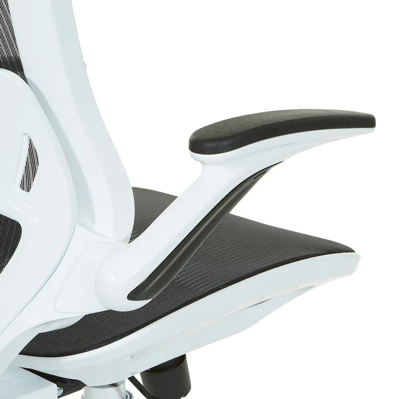 Riley Ergonomic Office Chair with White Mesh Seat and Backrest 17
