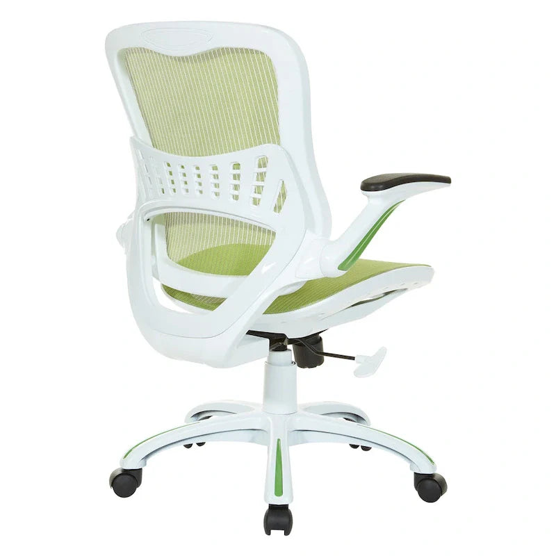 Riley Ergonomic Office Chair with White Mesh Seat and Backrest 21
