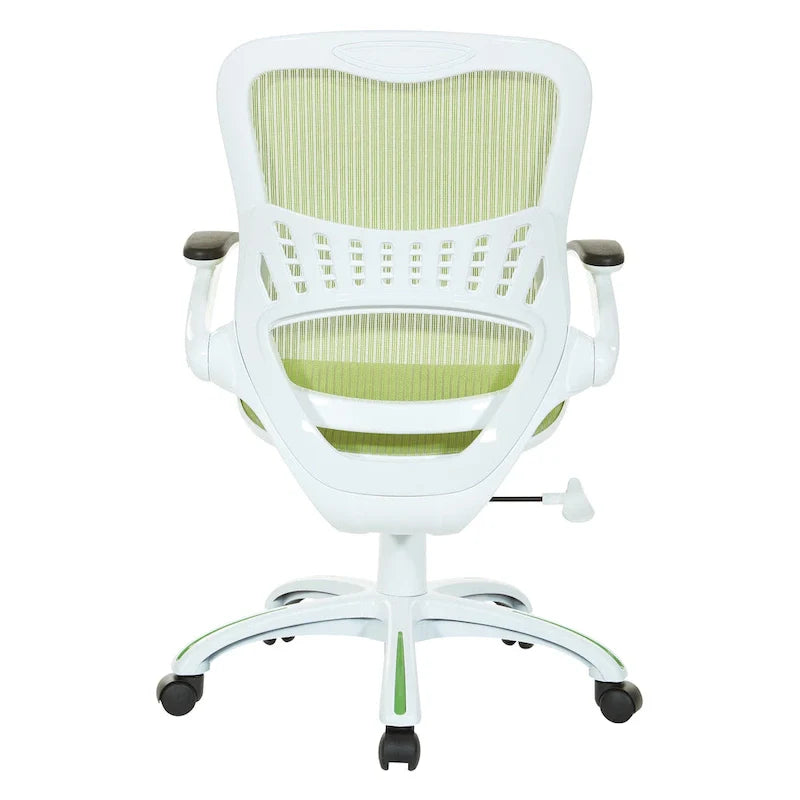 Riley Ergonomic Office Chair with White Mesh Seat and Backrest 22