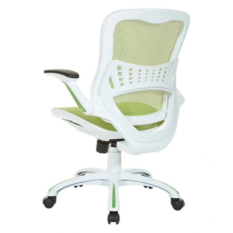 Riley Ergonomic Office Chair with White Mesh Seat and Backrest 23