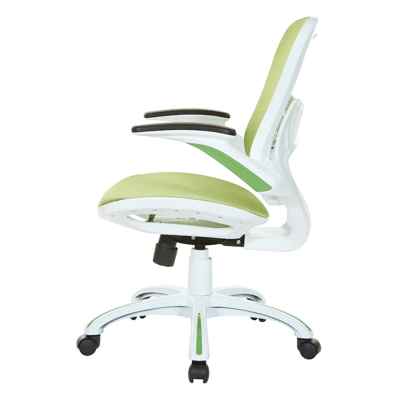 Riley Ergonomic Office Chair with White Mesh Seat and Backrest 24