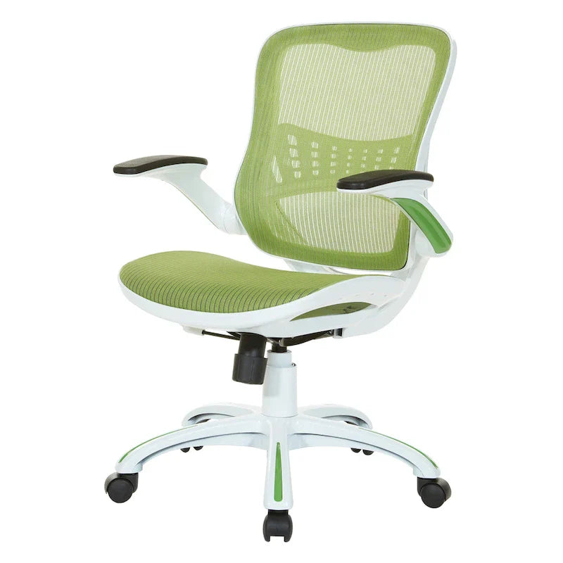 Riley Ergonomic Office Chair with White Mesh Seat and Backrest 25