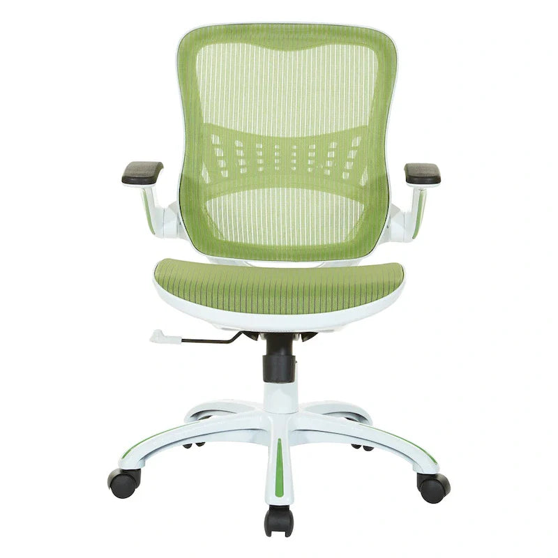 Riley Ergonomic Office Chair with White Mesh Seat and Backrest 26