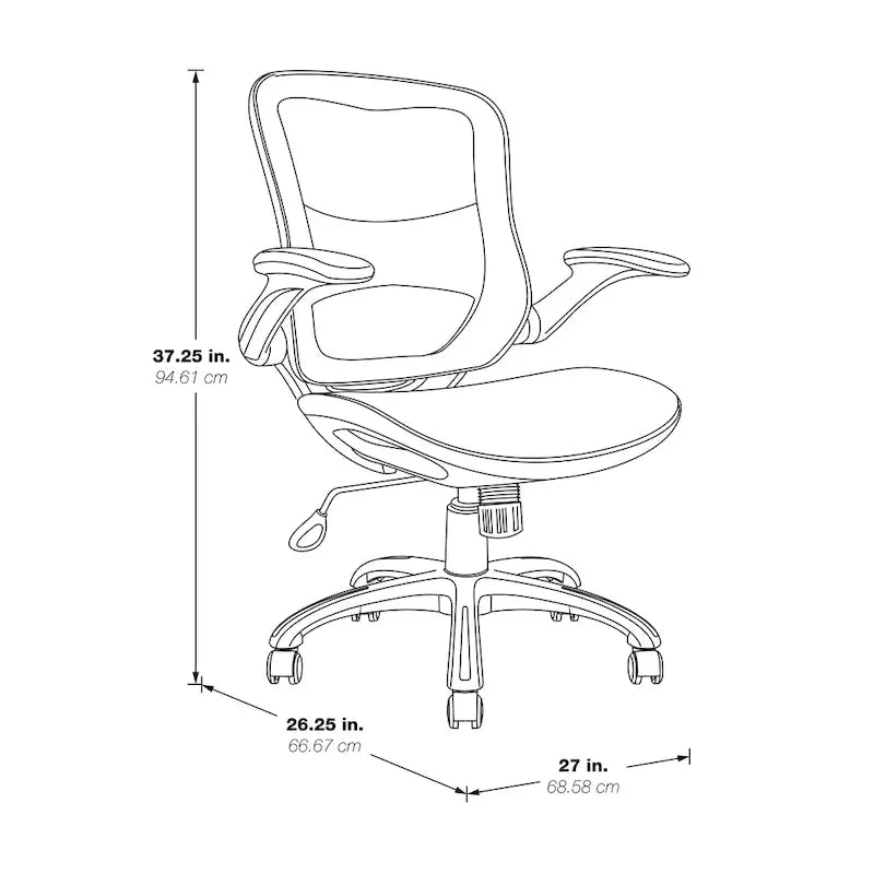 Riley Ergonomic Office Chair with White Mesh Seat and Backrest 27
