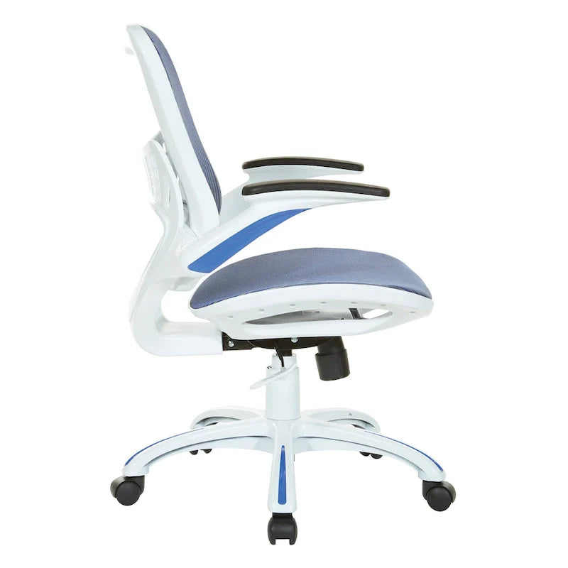 Riley Ergonomic Office Chair with White Mesh Seat and Backrest 30