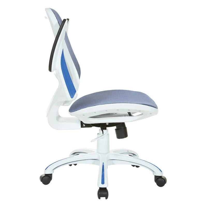 Riley Ergonomic Office Chair with White Mesh Seat and Backrest 31