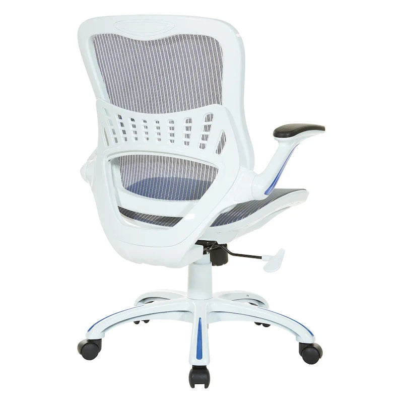 Riley Ergonomic Office Chair with White Mesh Seat and Backrest 32