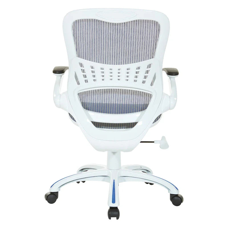 Riley Ergonomic Office Chair with White Mesh Seat and Backrest 33