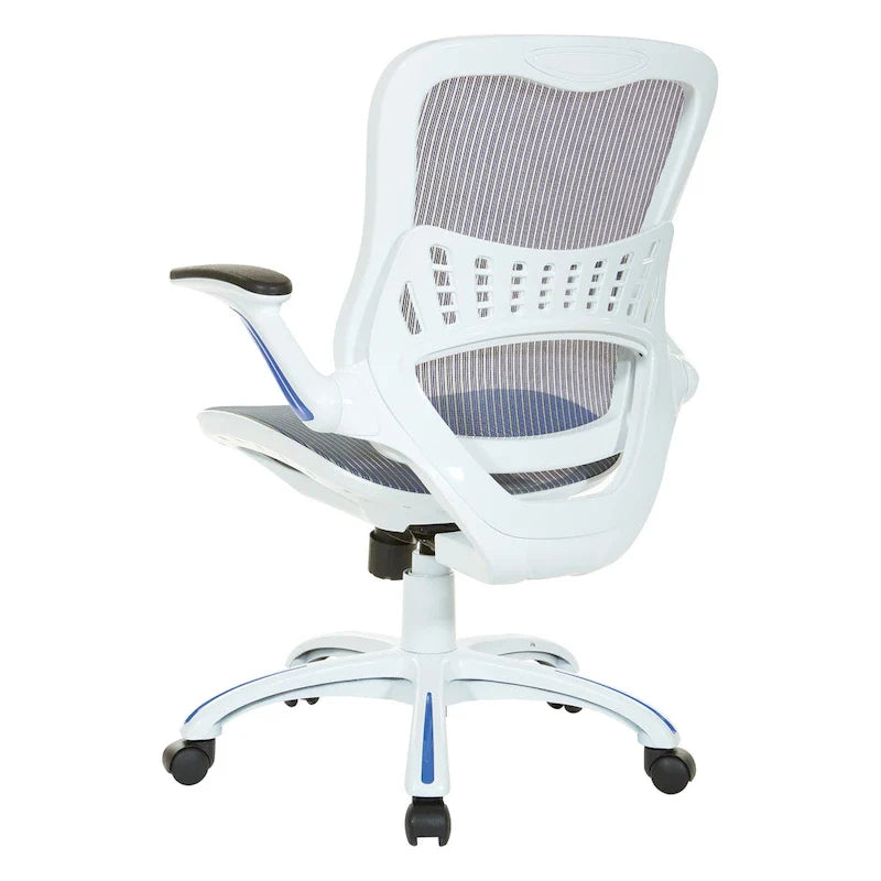 Riley Ergonomic Office Chair with White Mesh Seat and Backrest 34