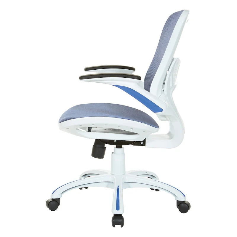 Riley Ergonomic Office Chair with White Mesh Seat and Backrest 35