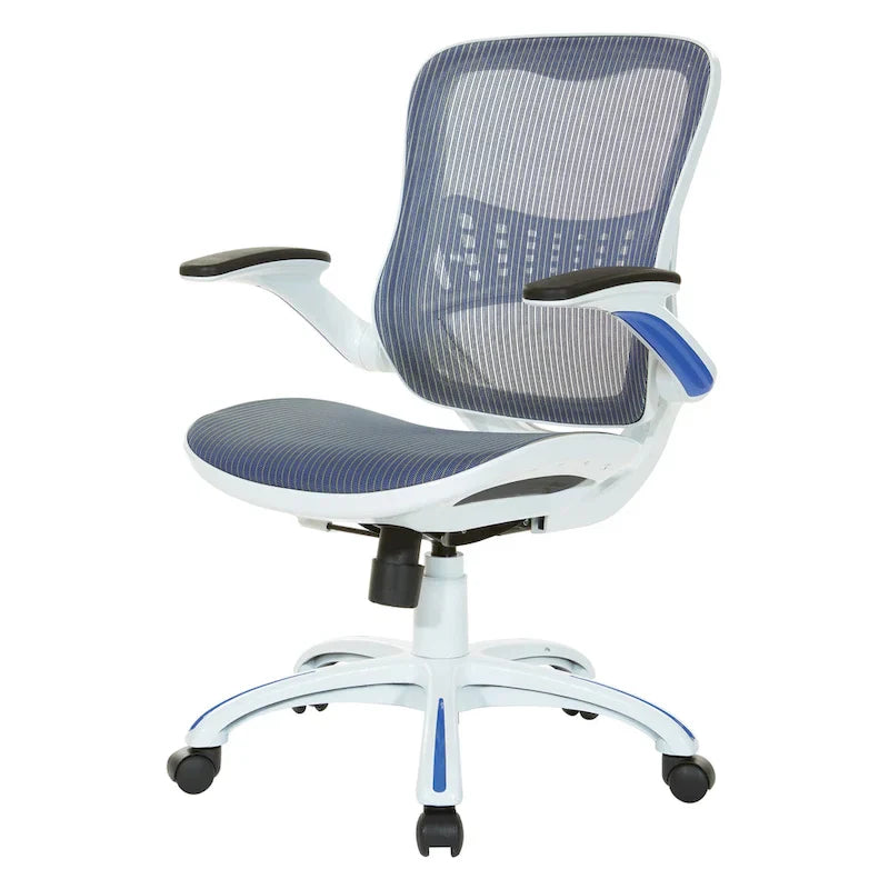 Riley Ergonomic Office Chair with White Mesh Seat and Backrest 36
