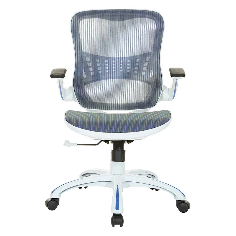 Riley Ergonomic Office Chair with White Mesh Seat and Backrest 37