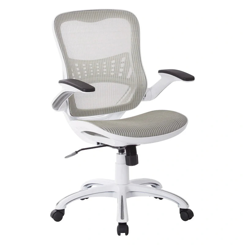 Riley Ergonomic Office Chair with White Mesh Seat and Backrest 39