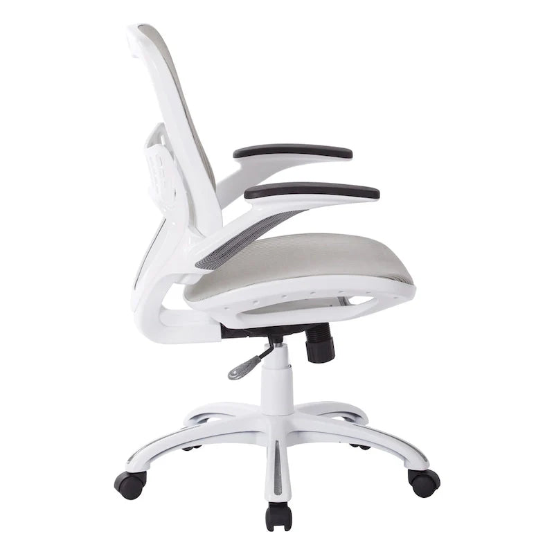 Riley Ergonomic Office Chair with White Mesh Seat and Backrest 40