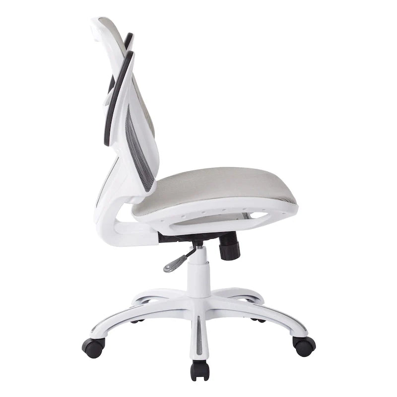 Riley Ergonomic Office Chair with White Mesh Seat and Backrest 42