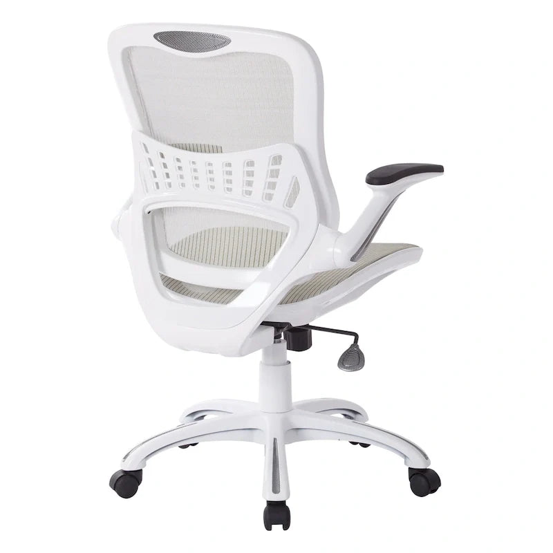 Riley Ergonomic Office Chair with White Mesh Seat and Backrest 43