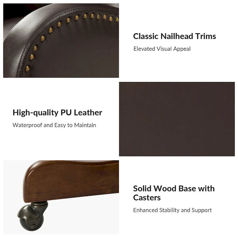 HULALA HOME Pete Adjustable Height Faux Leather Swivel Executive Chair with Tilt Mechanism 7