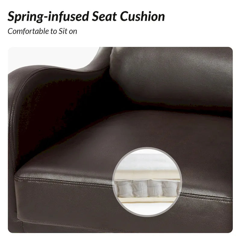 HULALA HOME Pete Adjustable Height Faux Leather Swivel Executive Chair with Tilt Mechanism 9