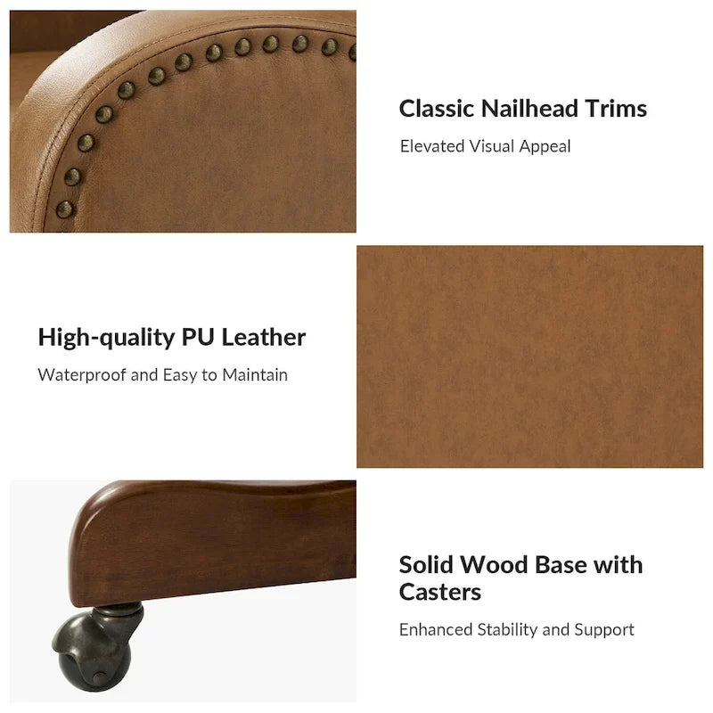 HULALA HOME Pete Adjustable Height Faux Leather Swivel Executive Chair with Tilt Mechanism 13