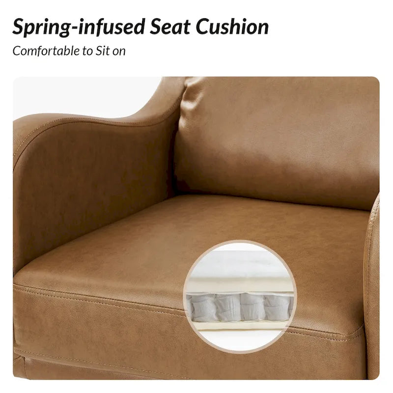 HULALA HOME Pete Adjustable Height Faux Leather Swivel Executive Chair with Tilt Mechanism 14