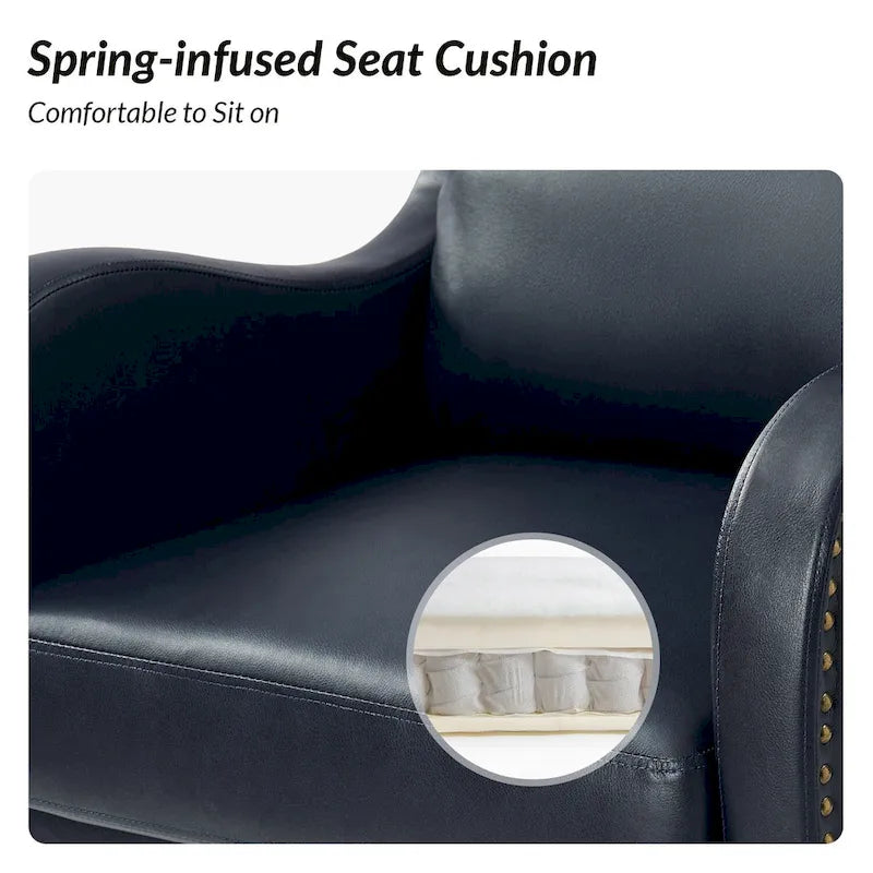 HULALA HOME Pete Adjustable Height Faux Leather Swivel Executive Chair with Tilt Mechanism 31