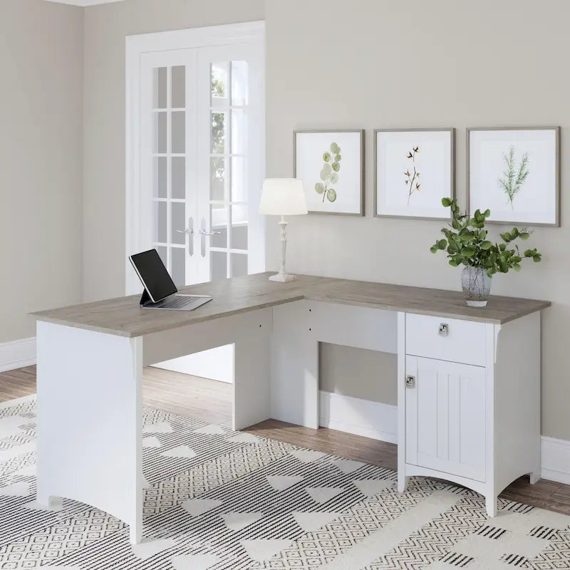 Bush Furniture Salinas 60-Inch L-Shaped Desk with Drawers and Storage Solutions 48