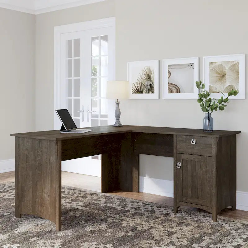 Bush Furniture Salinas 60-Inch L-Shaped Desk with Drawers and Storage Solutions 51