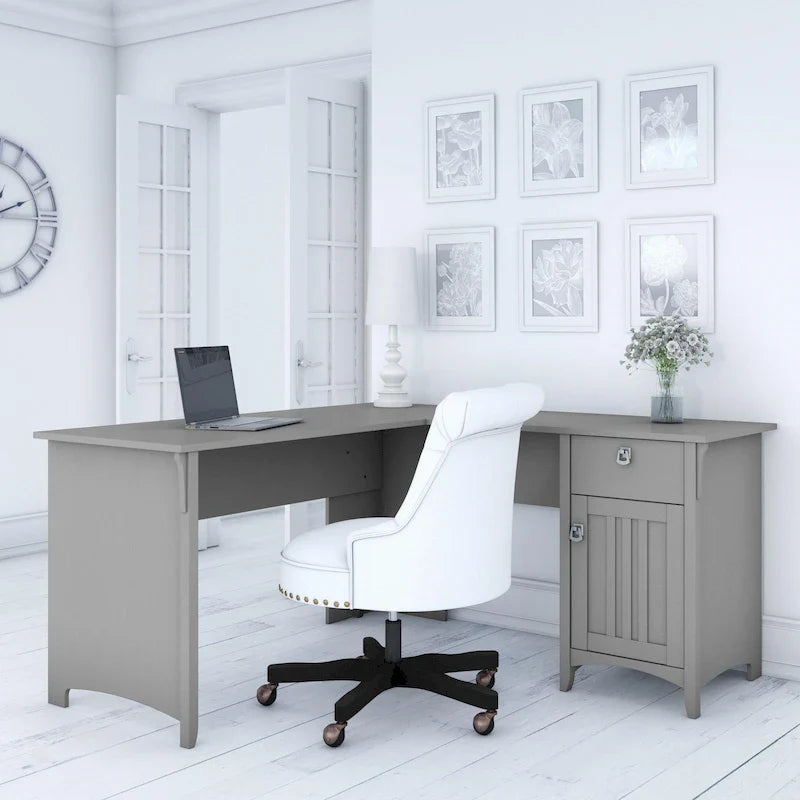 Bush Furniture Salinas 60-Inch L-Shaped Desk with Drawers and Storage Solutions 52