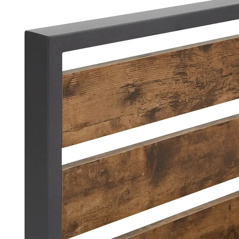 Aabira Low Profile Metal Platform Bed with Wooden Finish Panels by iNSPIRE Q Classic 5