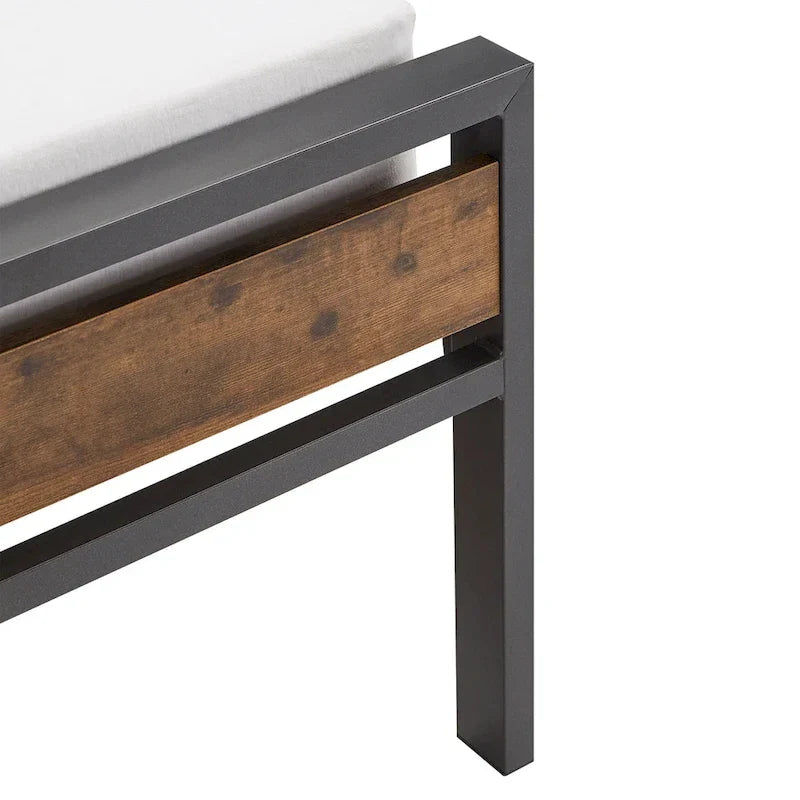Aabira Low Profile Metal Platform Bed with Wooden Finish Panels by iNSPIRE Q Classic 6