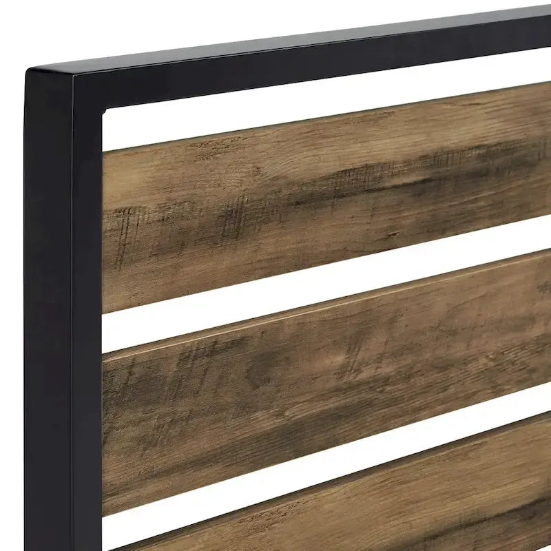 Aabira Low Profile Metal Platform Bed with Wooden Finish Panels by iNSPIRE Q Classic 8
