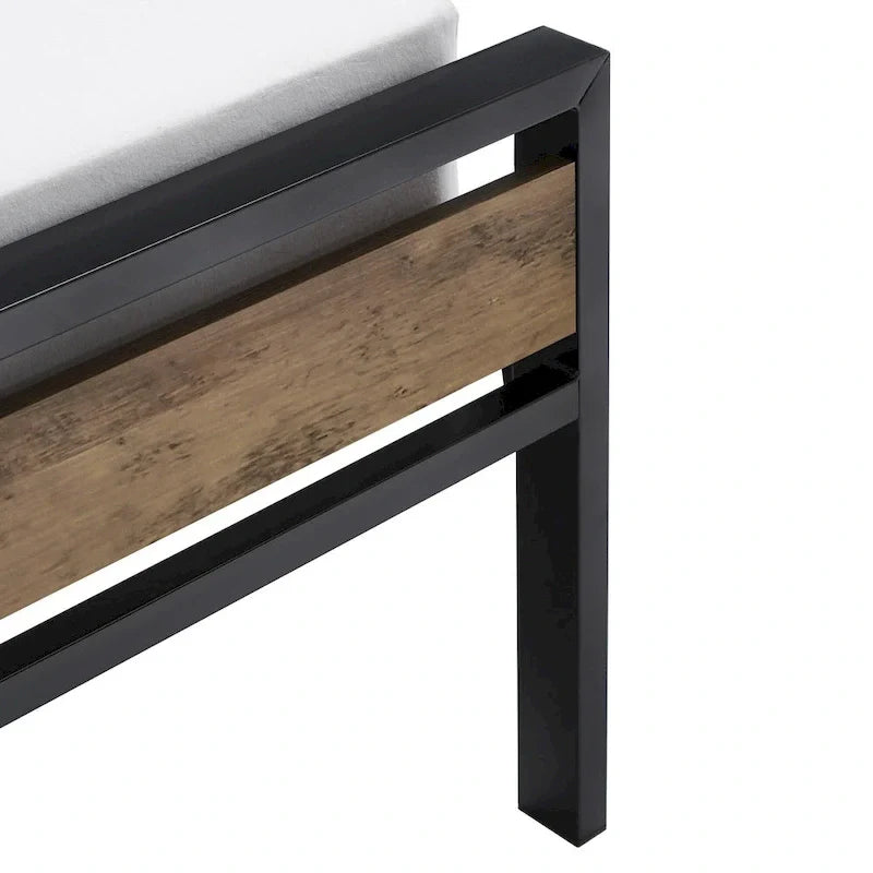 Aabira Low Profile Metal Platform Bed with Wooden Finish Panels by iNSPIRE Q Classic 9