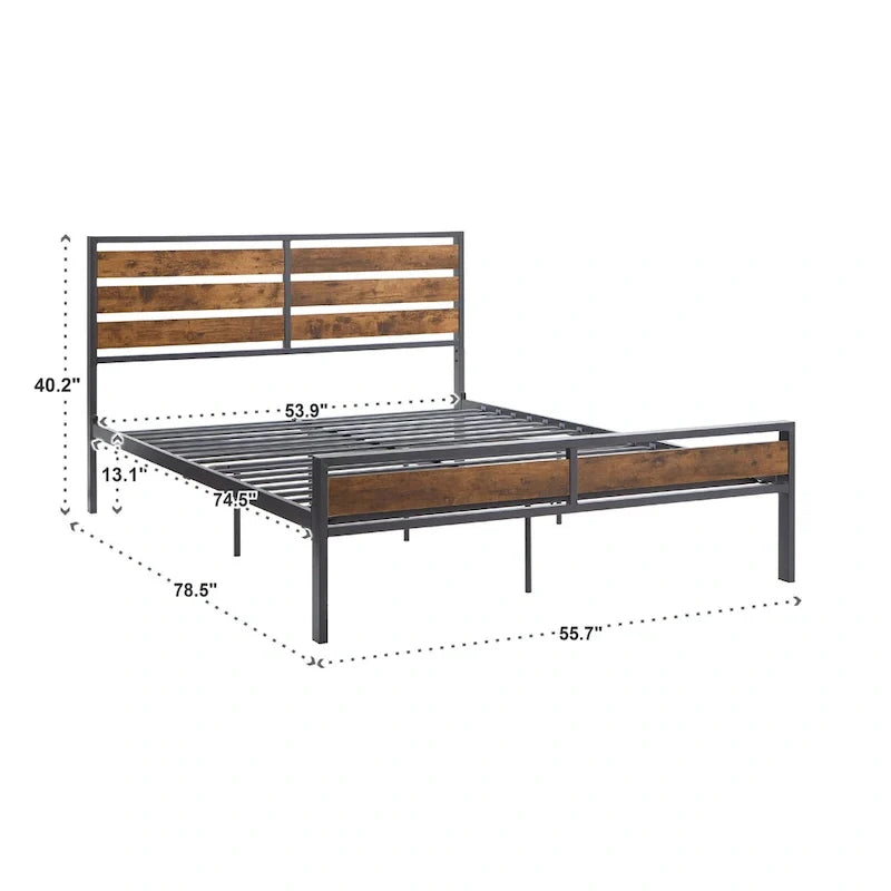 Aabira Low Profile Metal Platform Bed with Wooden Finish Panels by iNSPIRE Q Classic 10