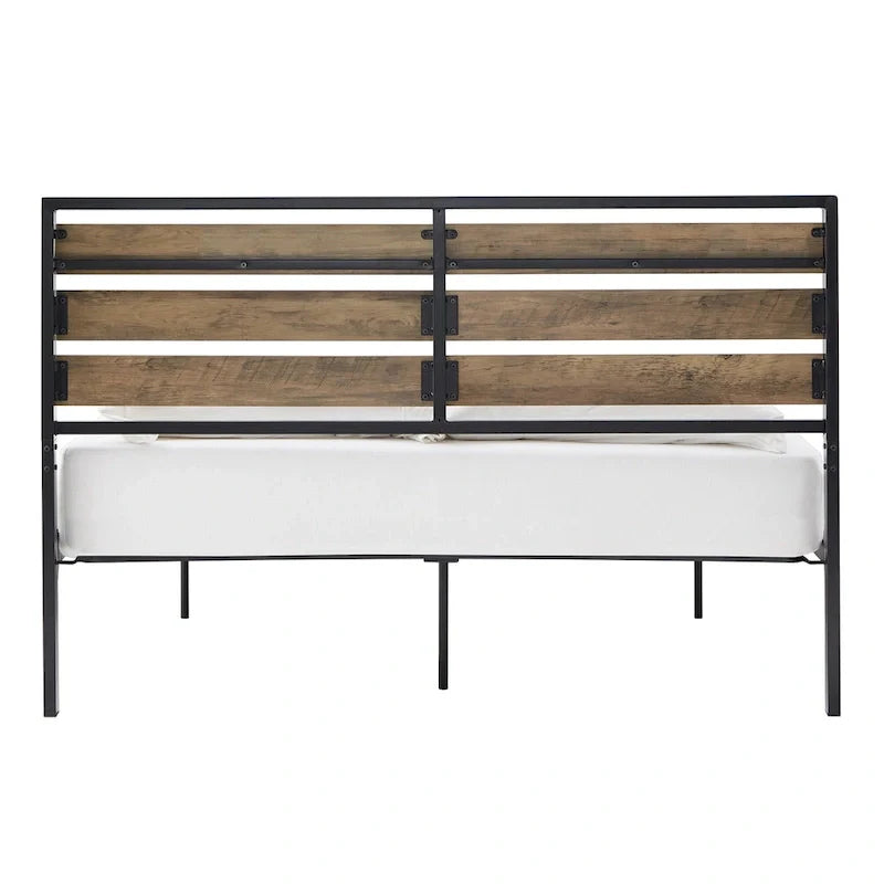 Aabira Low Profile Metal Platform Bed with Wooden Finish Panels by iNSPIRE Q Classic 16