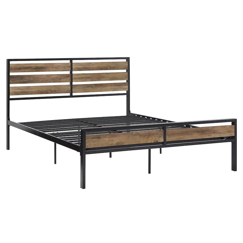Aabira Low Profile Metal Platform Bed with Wooden Finish Panels by iNSPIRE Q Classic 17